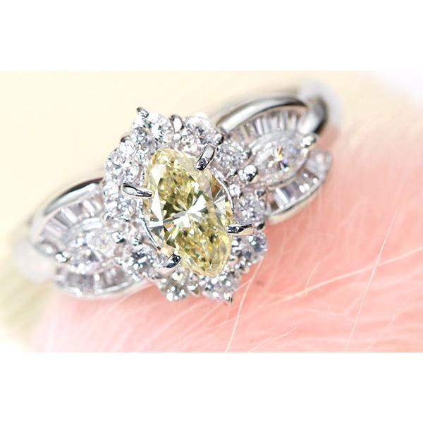 イエローダイヤモンド リング/指輪 0.55ct プラチナ900 PT900 大粒 