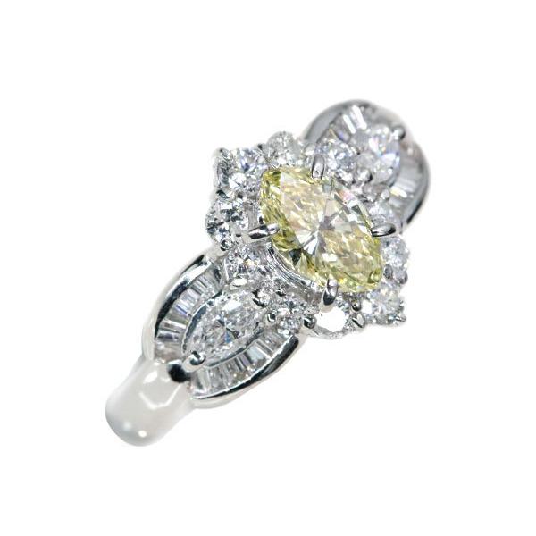 イエローダイヤモンド リング/指輪 0.55ct プラチナ900 PT900 大粒 