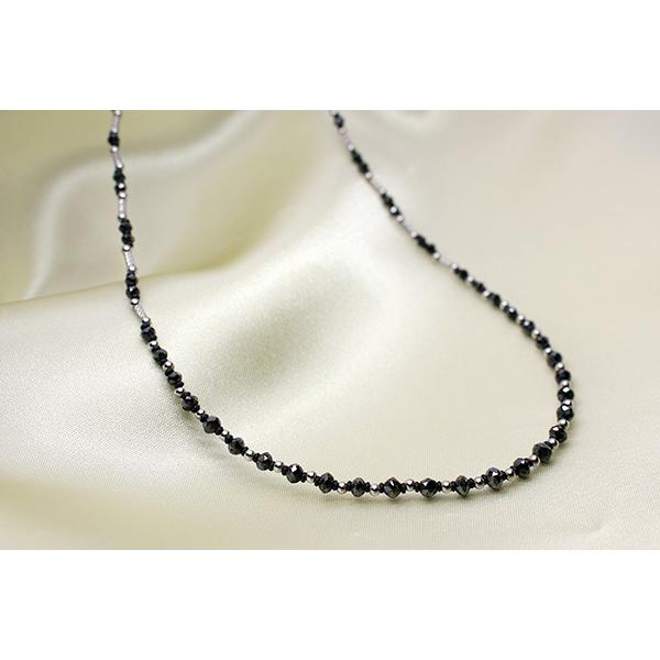 ブラックダイヤモンド ネックレス 10.1ct K18WG キラキラ メンズ 