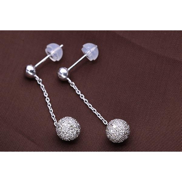 ダイヤモンド ピアス 1.0カラット 18金ホワイトゴールド K18WG パヴェ 
