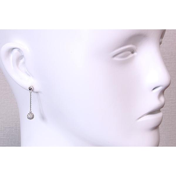 ダイヤモンド ピアス 1.0カラット 18金ホワイトゴールド K18WG パヴェ 