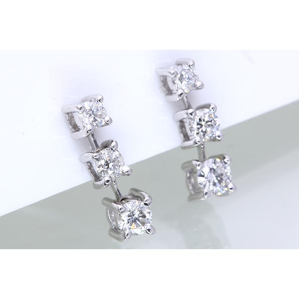 ダイヤモンド ピアス 0.50カラット 18金ホワイトゴールド K18WG 