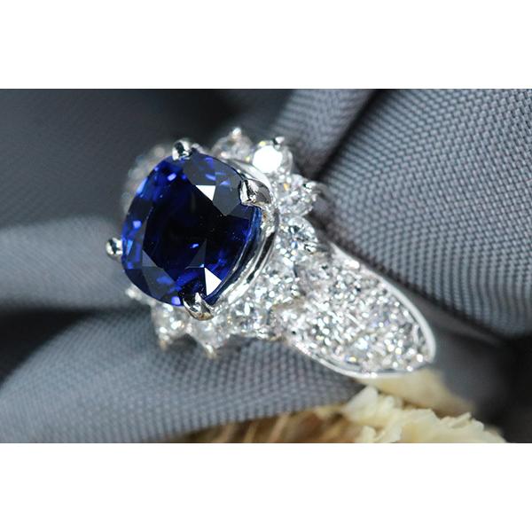 プラチナ900サファイア・ダイヤモンドリング　10号　新品仕上げ済み 上質サファイアダイヤモンドプラチナ リング指輪