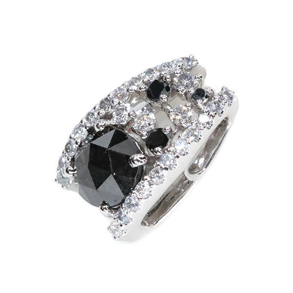ブラックダイヤモンド ペンダントトップ 1.250カラット 18金ホワイト 