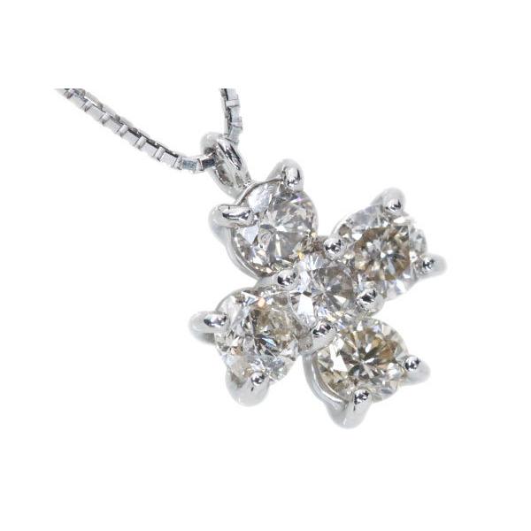 ダイヤモンド ネックレス 1.0ct PT900/PT850 5石 大粒ダイヤ 