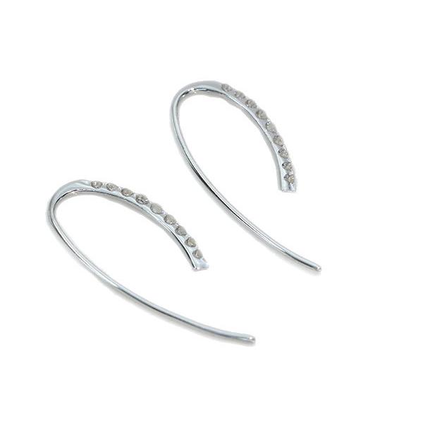 ダイヤモンド ピアス 0.20カラット 18金ホワイトゴールド K18WG ライン