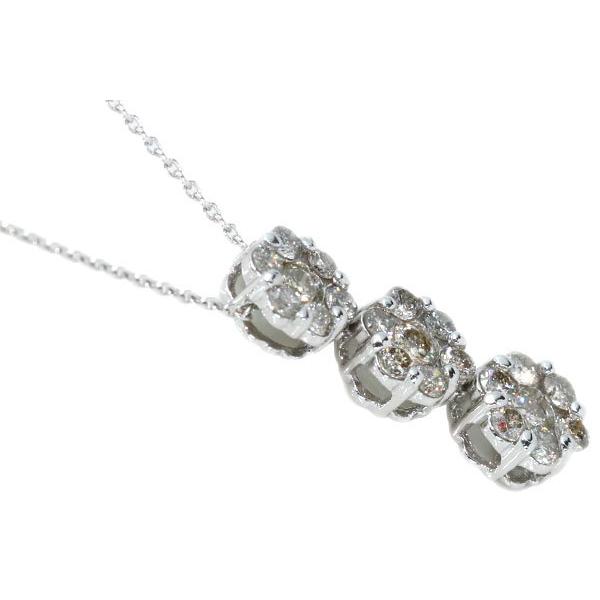 ダイヤモンド ネックレス 1.0ct PT900/K14WG(チェーン) 縦ライン 