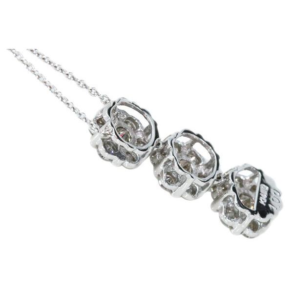 ダイヤモンド ネックレス 1.0ct PT900/K14WG(チェーン) 縦ライン 