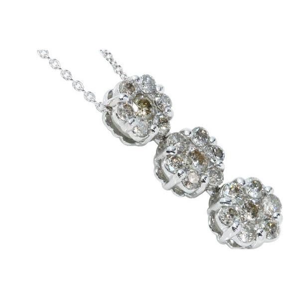 ダイヤモンド ネックレス 1.0ct PT900/K14WG(チェーン) 縦ライン 