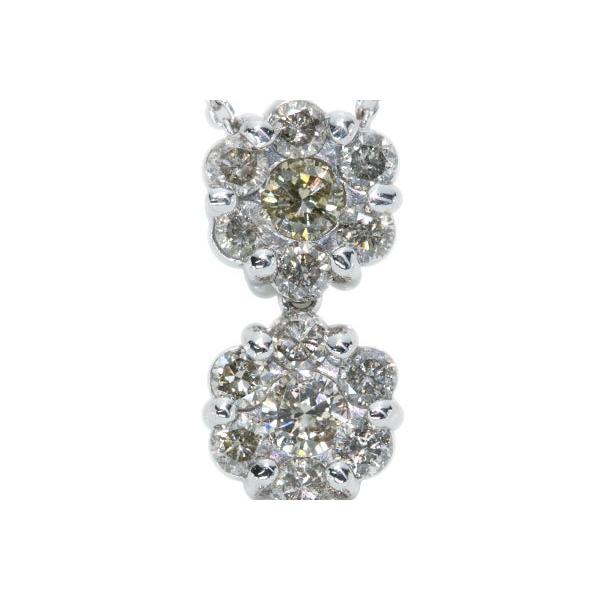 ダイヤモンド ネックレス 1.0ct PT900/K14WG(チェーン) 縦ライン 