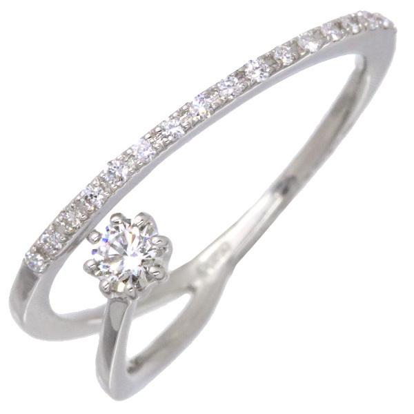 ダイヤモンド リング/指輪 0.180カラット プラチナ950 PT950 輝くダイヤライン /白・透明(ホワイト)/アウトレット・新品/届10/1点もの｜luck-jewel