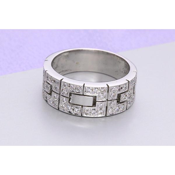 ダイヤモンド リング 0.510ct K18WG メンズにも/白・透明(ホワイト 