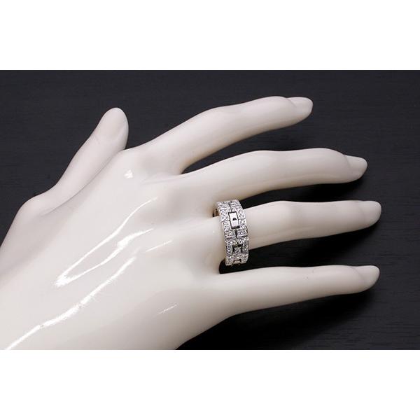 ダイヤモンド リング 0.510ct K18WG メンズにも/白・透明(ホワイト  