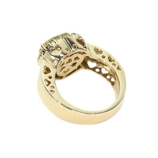 18k ゴールド ハート型 リング クォーツ リング/指輪 3.0カラット 18金イエローゴールド K18 ハート