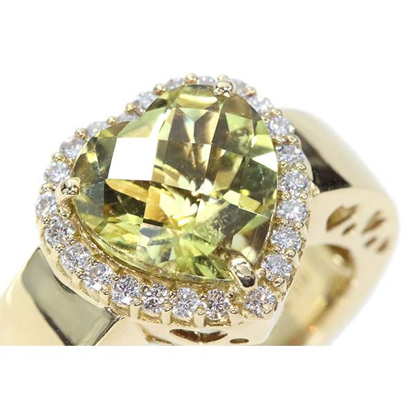 『冬色さま・専用アンティーク』宝石鑑別書付　クォーツ　指輪・リング クォーツ リング/指輪 3.0カラット 18金イエローゴールド K18 ハート