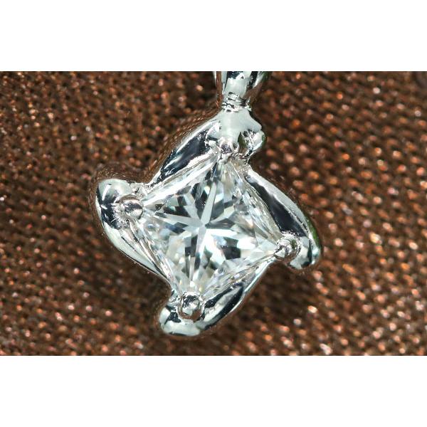 ダイヤモンド ネックレス 0.22ct PT900/PT850 一粒 角・プリンセス 