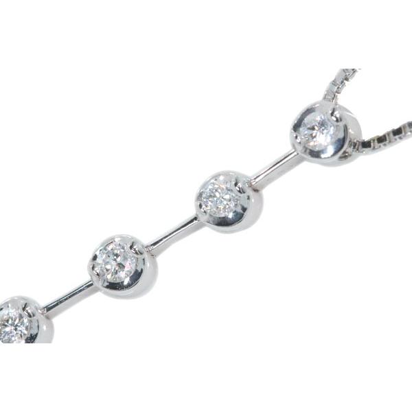 ダイヤモンド ネックレス 0.30ct 18金ホワイトゴールド K18WG 6センチロングの縦ライン /白・透明(ホワイト)/セレクションジュエリー・新品/届10/1点ものの画像