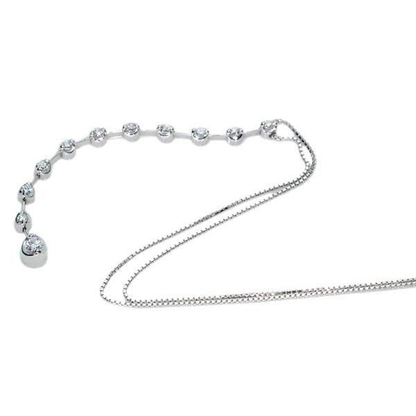 ダイヤモンド ネックレス 0.30ct 18金ホワイトゴールド K18WG 6センチ