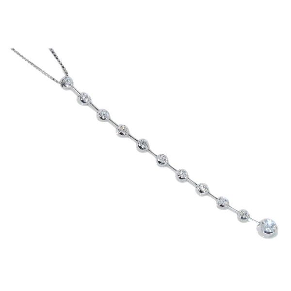 ダイヤモンド ネックレス K18WG ホワイトゴールド ケース付き ダイヤモンド ネックレス 0.30ct 18金ホワイトゴールド K18WG 6センチ