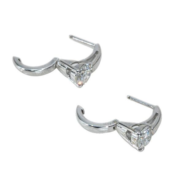 ダイヤモンド ピアス 0.80カラット 18金ホワイトゴールド K18WG フープ 大粒ダイヤ /白・透明(ホワイト)/セレクションジュエリー・新品/届10/1点ものの画像