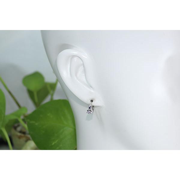 ダイヤモンド ピアス 0.80カラット 18金ホワイトゴールド K18WG フープ 大粒ダイヤ /白・透明(ホワイト)/セレクションジュエリー・新品/届10/1点ものの画像