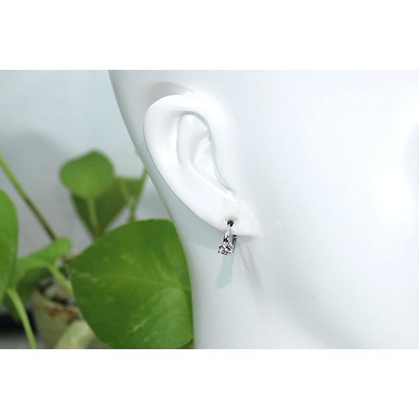 ダイヤモンド ピアス 0.80カラット 18金ホワイトゴールド K18WG フープ 大粒ダイヤ /白・透明(ホワイト)/セレクションジュエリー・新品/届10/1点ものの画像