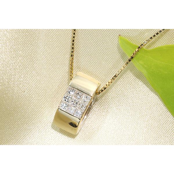 ダイヤモンド0.45ct＆サファイヤ0.55ct リバーシブル ネックレス 18金 