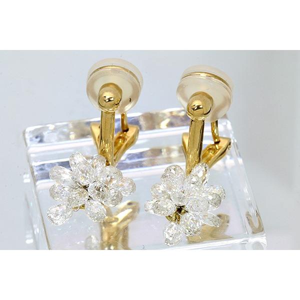 ダイヤモンド3.5ct 無色透明・上質ブリオレットカット ピアス 