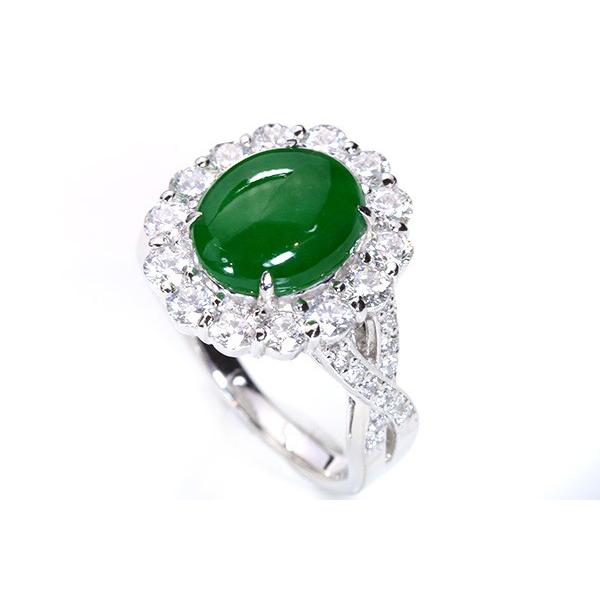 ヒスイ（翡翠） 3.79ct リング/指輪 PT900 上質ロウカンタイプ 濃厚な  