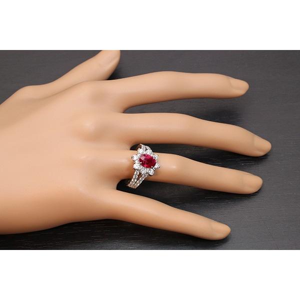 【鑑定済】ルビー プラチナ リング ダイヤモンド〜！週末セール！〜9.15まで レディース リング ルビー プラチナ 0.9ct 天然 ダイヤモンド 指輪