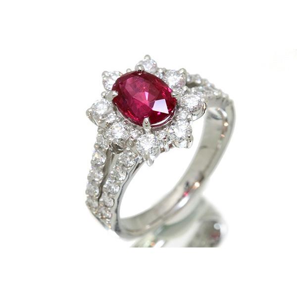 ルビー リング/指輪 2.09ct プラチナ900 PT900 濃厚レッド 力強い赤