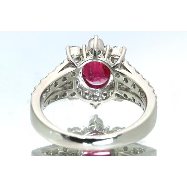 ルビー リング/指輪 2.09ct プラチナ900 PT900 濃厚レッド 力強い赤