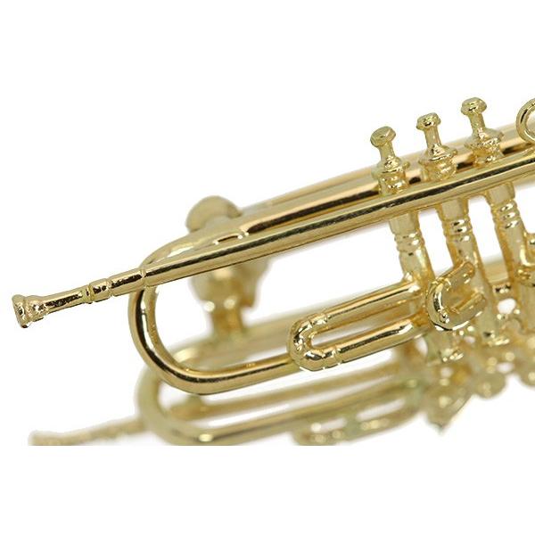 楽器GAKKI トランペット（trumpet） ブローチ K18 細く繊細なラインが