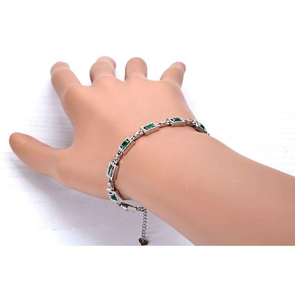 コロンビア産 エメラルド ブレスレット 1.23ct PT900/PT850 ダイヤ1.17 