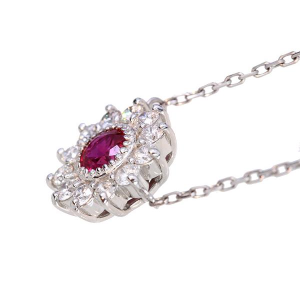 プラチナルビーネックレス 調整可能新品Pt850