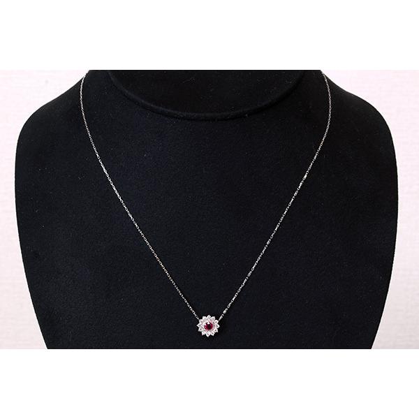 天然ルビーネックレス　(pt850) プラチナルビーネックレス 調整可能新品Pt850
