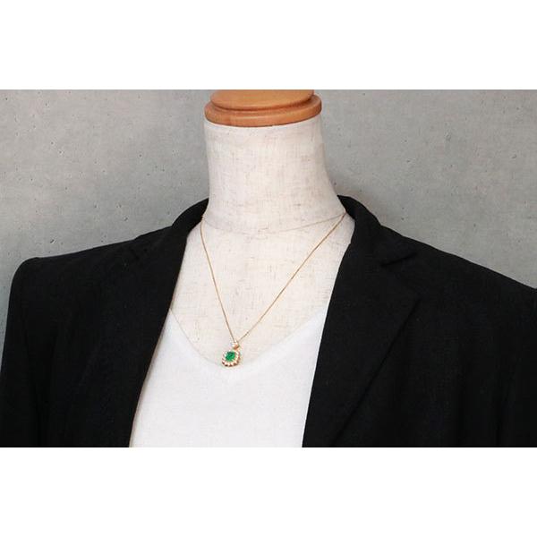 エメラルド ネックレス 1カラット超 18金イエローゴールド K18 豪華