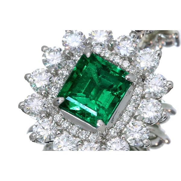 コロンビア産 エメラルド ネックレス 1.65ct PT900/PT850 豪華ダイヤ 
