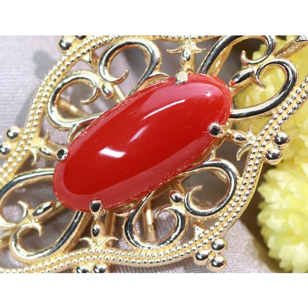 ヴィンテージ K18 ゴールド 金コーラル サンゴ珊瑚ネックレス
