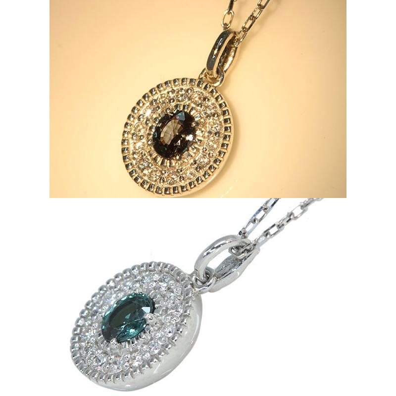 アレキサンドライト ネックレス 0.19ct PT950/PT850 稀少石 カラーチェンジ プチネック /緑(グリーン)/SelectJewelryセレクトブランド・新品/届10/1点ものの画像