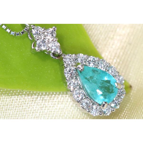 ブラジル産 パライバトルマリン ネックレス 0.36ct PT900/PT850 濃厚な 