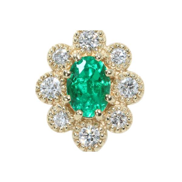 エメラルド ネックレス 0.26ct K18 上質のグリーン ミルグレーディング 