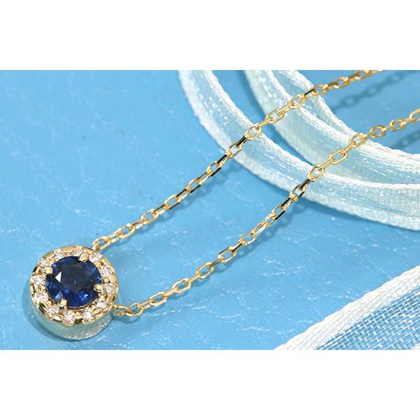 サファイヤ ネックレス 0.33ct K18 肉厚 上質のブルー プチネック /青(ブルー)/SelectJewelryセレクトブランド・新品/届10/1点ものの画像
