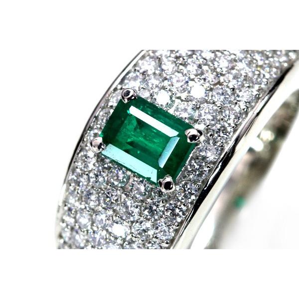 コロンビア産 エメラルド 0.73カラット リング/指輪 PT900 VS級のダイヤパヴェ /緑(グリーン)/セレクトジュエリー・新品/届10/｜luck-jewel｜03