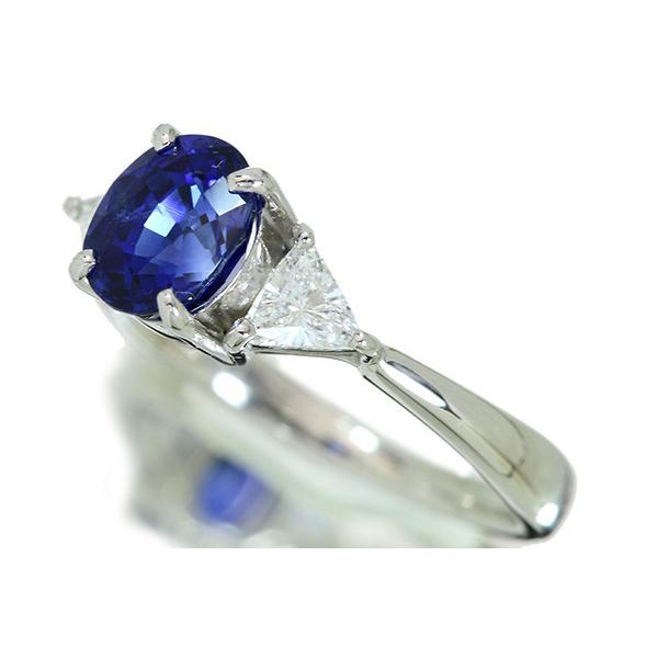 サファイヤ リング/指輪 1.729ct プラチナ PT900 濃厚な青 上質 