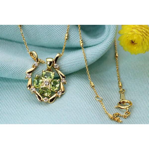 新品 ペリドット ネックレス K18