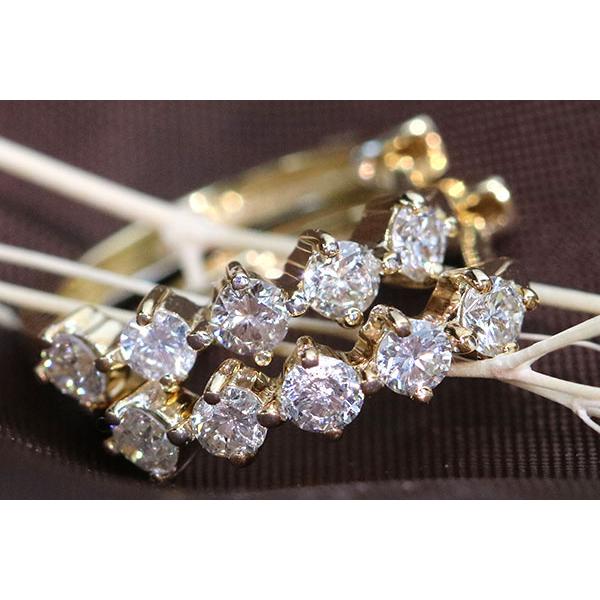 ダイヤモンド フープピアス 0.50カラット 18金イエローゴールド K18 