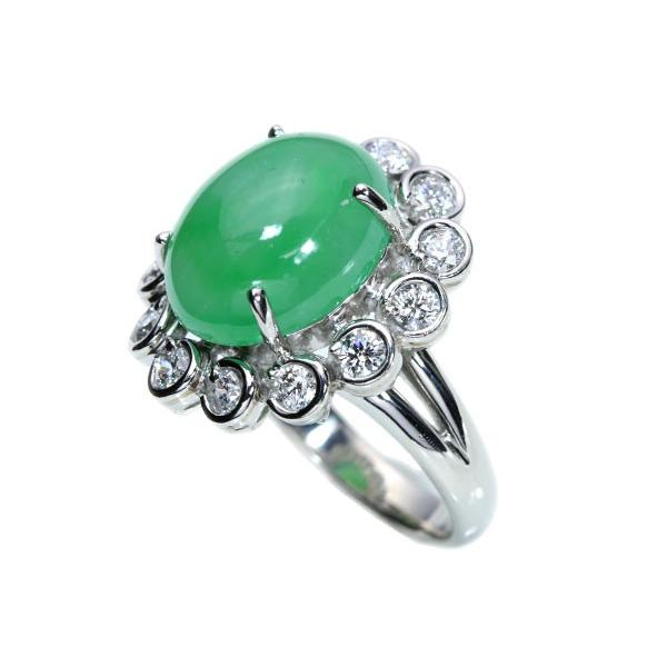 ヒスイ/翡翠 リング/指輪 10.20カラット プラチナ900 PT900 大粒 半