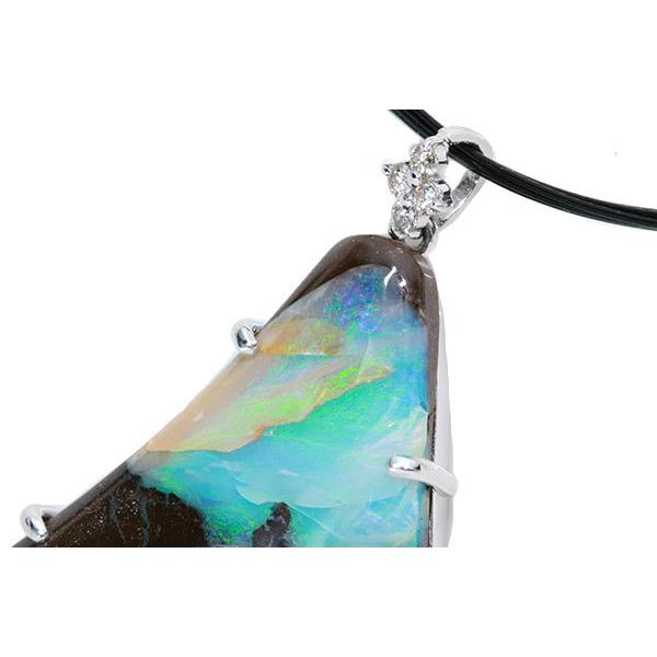 ボルダーオパールネックレス ボルダーオパール ネックレス 16.68ct 18金ホワイトゴールド K18WG