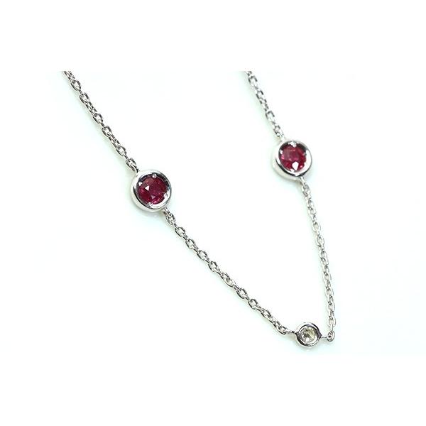 ステーションブレスレット ルビー0.65ct ダイヤモンド ブレスレット  